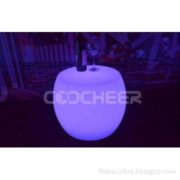 Rechargeable Wireless Led Bar Stools Drum Shape Light up Se